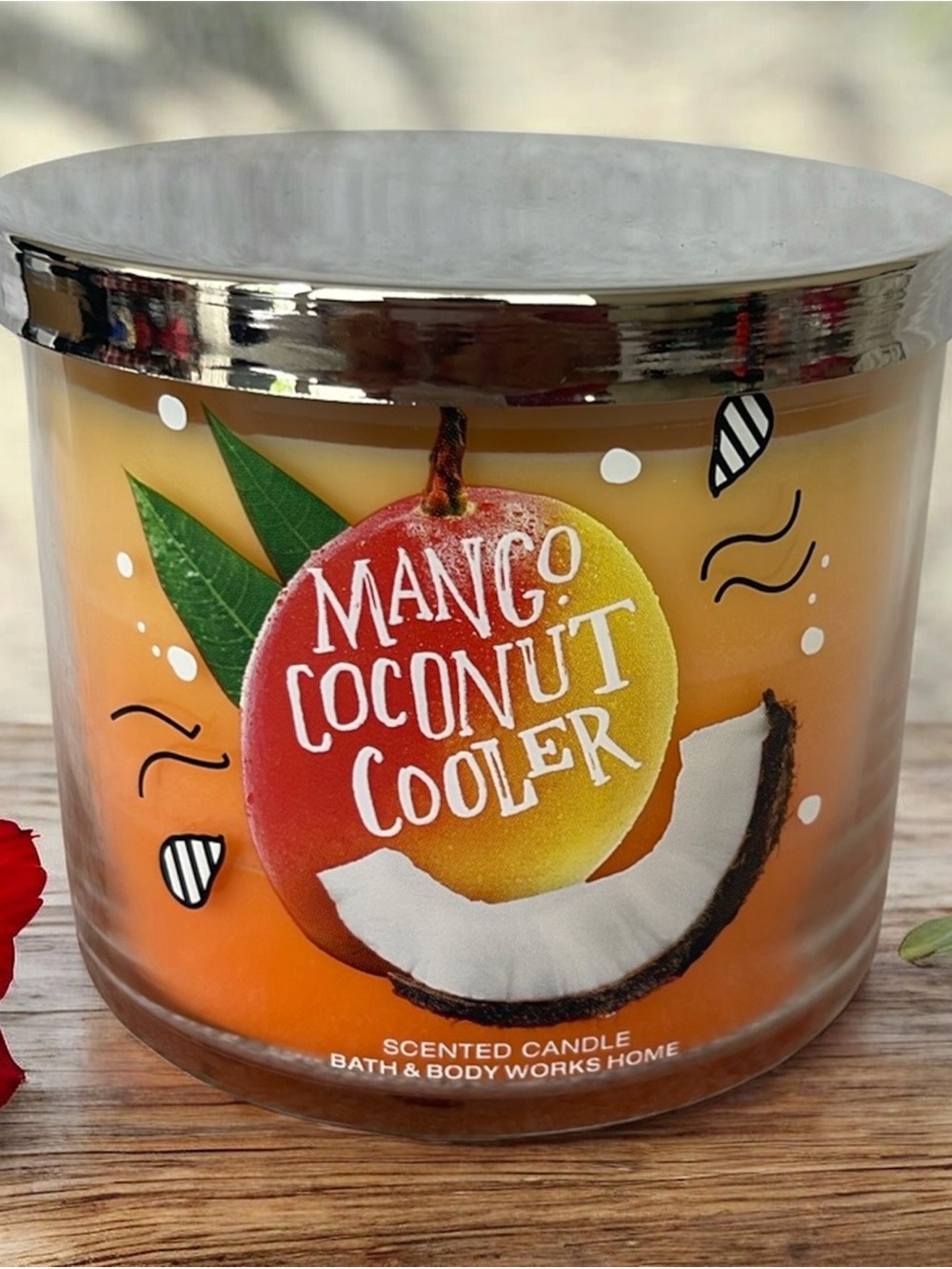 Bath & Body Works 3 Wick Candle Mango Coconut Cooler Rare Vintage